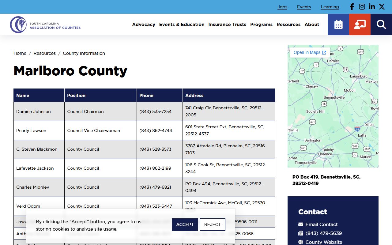 Marlboro County inmate population official directory contacts